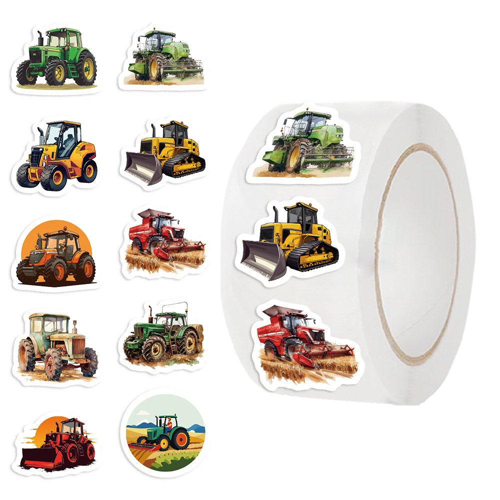 Agriculture Farming For Kids - สติกเกอร์รถแทรกเตอร์ฟาร์ม 500 ชิ้น ม้วน 10 แบบ