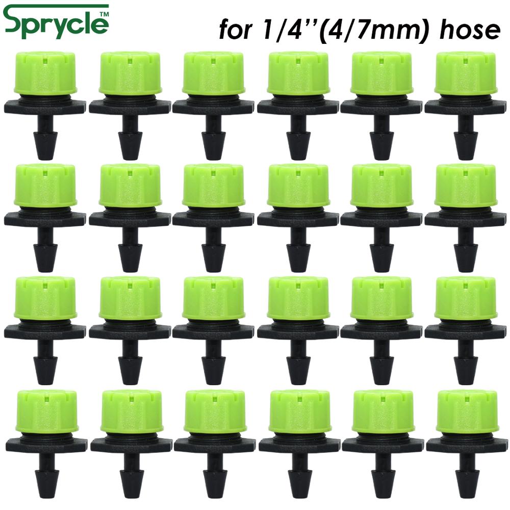 Irrigation Drip Tape - เกลียว 50-800PCS สีเขียว 1/4 ''ปรับ Dripper